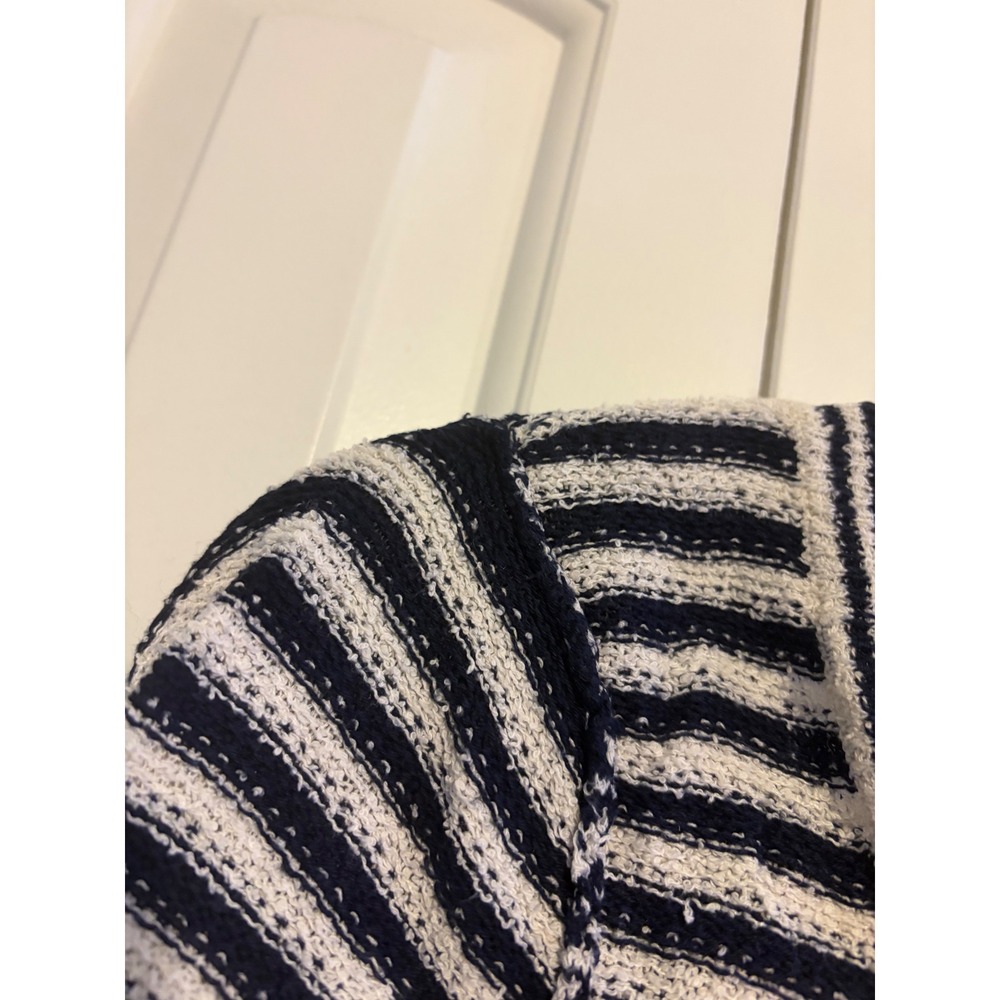 HMR‎ striped knit sweater women's L navy white long sleeve scoop neck - Picture 3 of 8